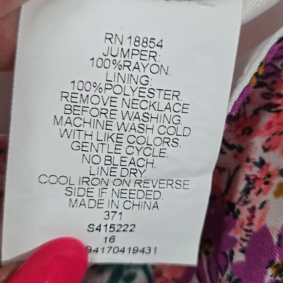 Big Girls Rare Editions Sleeveless Floral Print Skater Dress Keyhole Tassel Tie - Picture 7 of 9